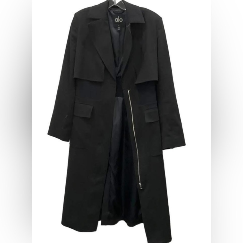 ALO Yoga Women's Black Formation Trench Coat - Picture 5 of 5